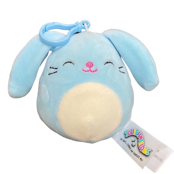 Squishmallows Other - Squishmallows Easter 2021 Sebastian Blue Bunny Rabbit Plush Key Chain Bag Clip